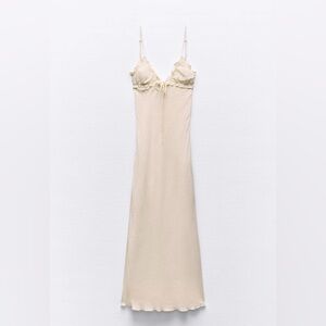 NWOT- Never Worn- Zara oyster white polka dot Dress